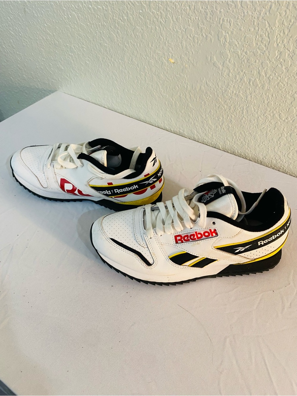 Reebok Kids White Black Red Yellow Retro Sneakers